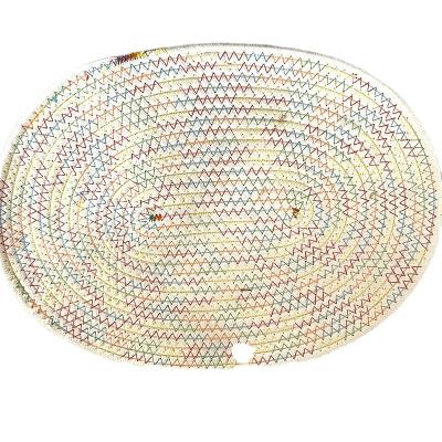 China Viable Round Drink Coasters Set Handmade Pure Cotton Yarn Weave Bar Coasters Hot Pads Absorbent Cup Mats for sale