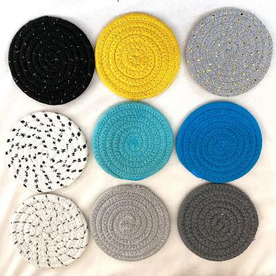 China Wholesale Viable Woven Cotton Rope Around Straw Dining Table Placemat Pad Coaster for sale