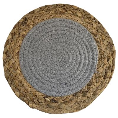 China Sustainable Wholesale Custom Woven Round Place Mat Cotton Rope Woven Boho Macrame Coaster for sale