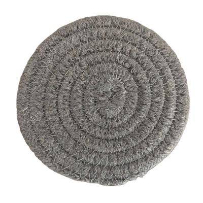 China New Sustainable Household Kitchen Table Cotton Mat Dish Mat Circular Rope Woven Coaster for sale