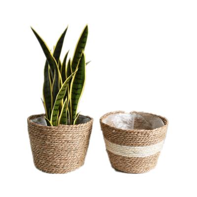 China Handweaving Eco-friendly Straw Plaited Basket Latest Design Sustainable Plant Plankton Belly Basket Eco-Friendly Straw Plaited Basket for sale