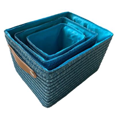 China Sundries / Wholesale Plastic Durable Hollow Clothing Storage PP Basket With Handle For Home Use for sale