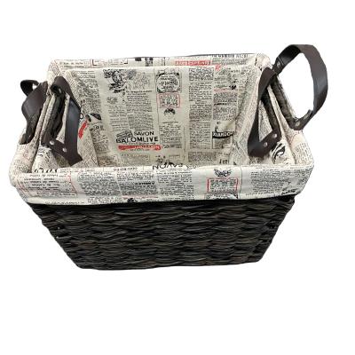 China Wholesale High Quality Resin Folding PP Hand - Rattan Woven Basket Plastic Storage Basket Box For Home for sale