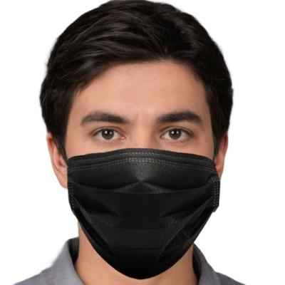 China Wholesale earloop facemask 3-Ply FaceMask Disposable Nonwoven Protective Party Mask Christmas black black being printed for sale