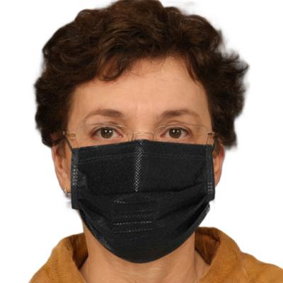 China Non-Woven Fabric With The Earloop For Oliver Black Disposable Masks for sale