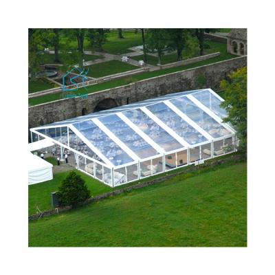 China 15x30m heavy duty wedding tent vendor tents for events with transparent PVC top to hold 300 people wedding tent 05 for sale