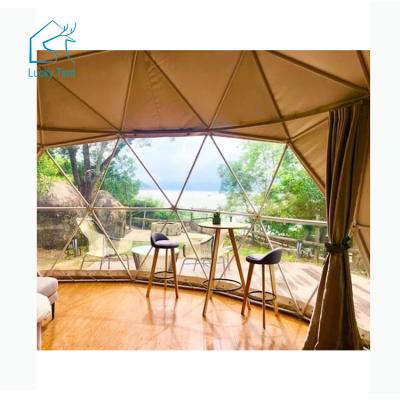 China Tube Type Stake Camping Geo Dome Room Dome Tent Glamping Garden Kit PVC Igloo Geodesic Dome Tent For Sale for sale