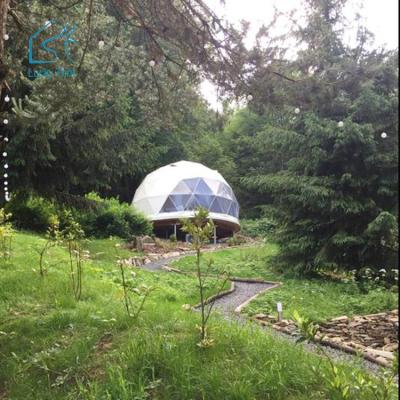 China Tube Type Tent Stake Color PVC Forest Hotel House Camping Resort Light Yellow Dome Tent With Curtain for sale