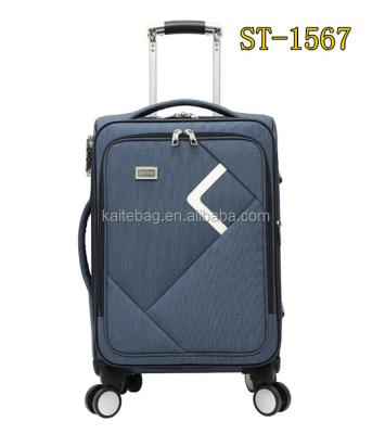 China Polyester 4 spinner 360 degree wheel trolley luggage made in china baigou for sale