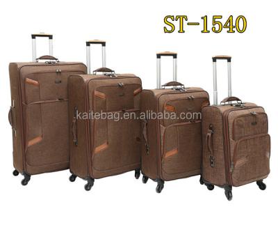 China Cheap Fashionable Polyester Trolley Travel Bag Luggage Suitcase Set for sale