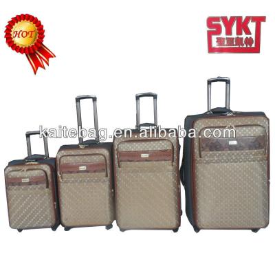 China EVA Brown Color New Design Four Wheels Aluminum Alloy Trolley Branded Baigou Luggage Set For Sale for sale