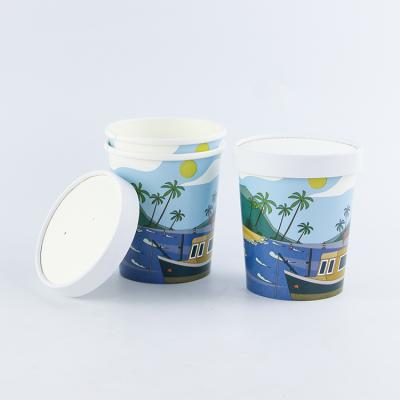 China Disposable 4 Oz Take Away Ice Cream Paper Cup With Transparent Lids for sale