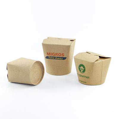 China Wholesale Biodegradable Disposable Kraft Paper Cardboard 32oz Take Out Noodle Paper Box for sale