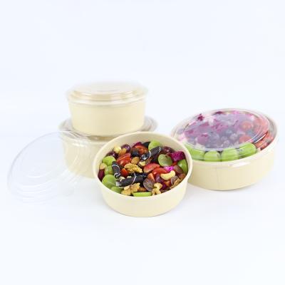 China 8 oz Kraft Paper Salad Bowl Fast Food Disposable Paper Bowl for sale