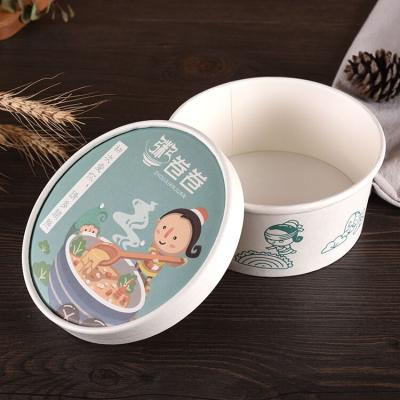 China Disposable Biodegradable Eco Friendly Kraft Salad Paper Bowl With Paper Lid for sale