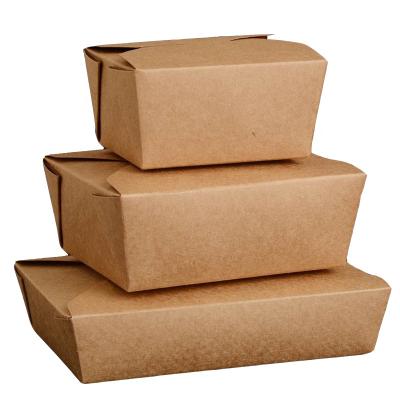 China Brown Food Grade Disposable Paper Packaging Hot Takeout Grocery Packaging Container for sale