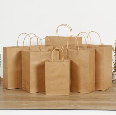 China China Feature Wholesale Recyclable Kraft Paper Food Bag Recyclable Tote Shopping Gift Bag for sale