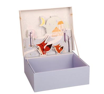 China Handmade Materials Cartoon Baby Clothes Box Recycled Newborn Baby Gift Box for sale