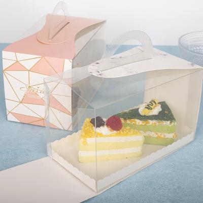 China Recycled Materials Gift Cake Packaging Custom Small Paper Box With PVC Window for sale