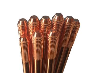 China OEM Double heads thread copper bonded grounding rod / electrode for sale