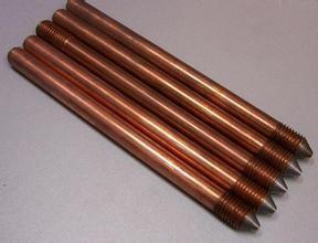 China Threaded And Pointed Copper Ground Rod for communication station for sale