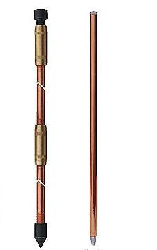 China Lightning protection Copper Grounding Electrode , copper clad earth rod for sale