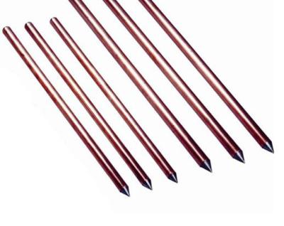 China Good conductivity Lightning Ground Rod , copper clad earth rod / pole for sale