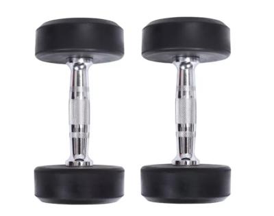 China factory sale rubber covered dumbbell gym various widely hex encased solid coated fixed hexagonal rubber dumbbells for sale