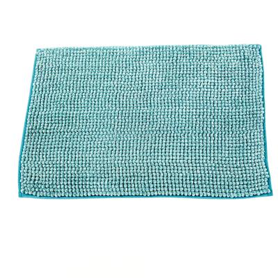 China Sustainable Custom Perfect For Amazon Chenille Anti Slip Bath Mat Shaggy Absorbent Washable Bathroom Cover for sale