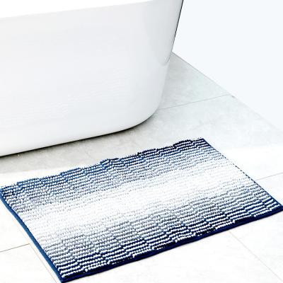 China Factory Price Viable Custom Wholesale Chenille Anti Slip Bath Mat Shaggy Absorbent Washable Bathroom Rug for sale