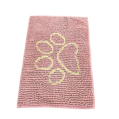 China Durable Durable, Quick Dry, Paw Embroidery Microfiber Chenille Pet Washable Absorbent Mat 0.50 for sale