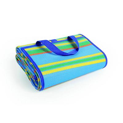 China 100% Washable PP Easy To Carry Stripe Beach Mat Breathable Cool Washable Durable for sale