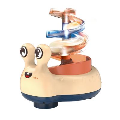 China Toy Plastic Cartoon Friction Children's Slide Slot Toy Animal Race Educational Cute Track Rail Slide Slot Toy for sale