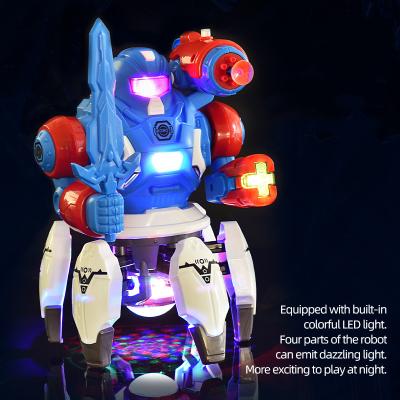 China 2021 Battery Operated Toy Smart Robot Humanoid Dance Intelligent Light With Soft Ball Walking Carry-On Toy Robot For Kids for sale