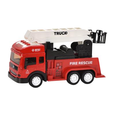 China Diecast Toy High Quality Fire Engine Truck Friction Vehicle Alloy Diecast Toy Car With Sound Lights for sale