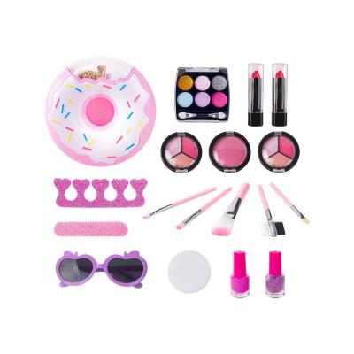 China Wholesale Plastic Pretend Play Beautiful Diy Nail Polish Girl Small Birthday Gift Donut Shoulder Bag Children Make Up Cosmetic Toy Set for sale