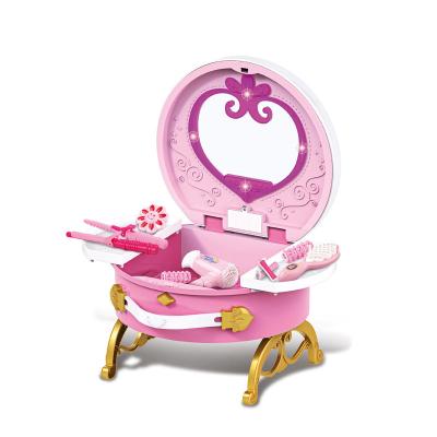 China Plastic Music Desk Role Play Set Toys High Quality Dressing Mirror Table Toys For Girls for sale