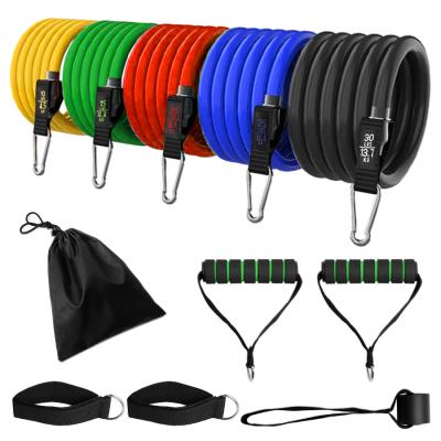 China Elastic Rubber Tube Promoter 11 Pcs Chest String Exercise Resistance Bands Set Stretcher Elastic Fitness Band Pull Rope Gym Training Equipment for sale