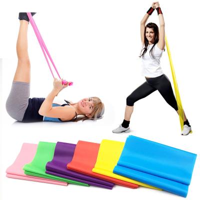 China Pull Rope 1.2m Elastic Yoga Pilates Rubber Stretch Exercise Band Arm Back Leg Fitness All Thickness 0.35mm Same Resistance for sale