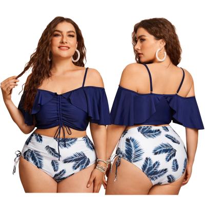 China 2021 QUICK DRY Women Push Up Bikinis Set Swimwear Plus Size High Waist Swimsuit Large Large Plussize Swimming Suits Bathing Beach Wear New for sale