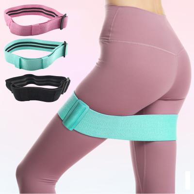 China Chest Promoter Rubber String Anti Slip Booty Hip Circle Resistance Bands Home Pilates Cotton Loop Fitness Loop Workout Elastic Yoga Belt Exercise Rubber Exercise for sale