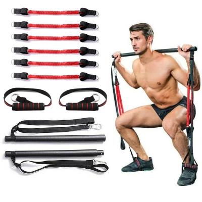 China Pull Rope Yoga Resistance Band Set Stick Gym Exercise Muscle Power Tension Pilates Bar Home Workout Fitness Equipment for sale