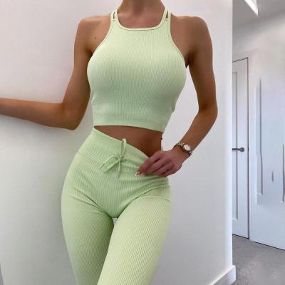 China QUICK DRY Suit Women Gym Clothing Workout Sportswear Two Piece Yoga Set High Waist Seamless Leggings Sport Top for sale