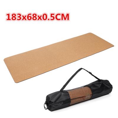 China Non-slip Soft Bag Storage Mat Yoga Exercise Pads Band Sports Massage Cork Mats Fitness Natural Pilates Gymnastics Tpe+cork 183x68cm for sale