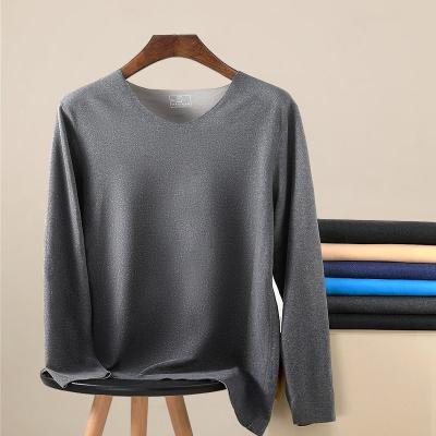 China QUICK DRY Shirts For Men Winter Seamless Knit Fleece Long Sleeve Top Heated Underwear Thermal Cotton for sale