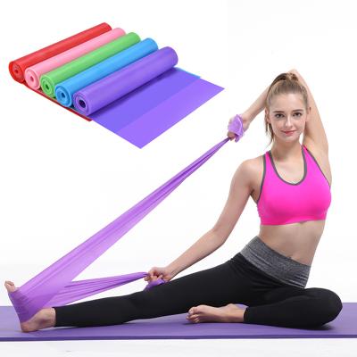 China Rubber Limb Stretch/Gym Exercising Elastic Fitness 150cm Natural Rubber Muscle Pilates Yoga Stretch Resistance Band Training Exercise for sale