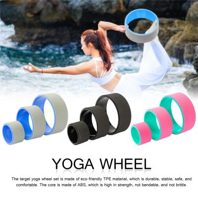 China Relaxation Product Set of 3 Back Pilates Circle Wheel Fitness Roller Training Tool Muscle Relaxation Yoga Balance Accessories for sale