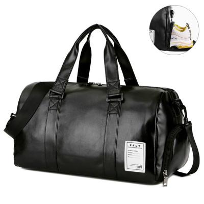 China Yoga PU Gym Bag Fitness Sports Leather Bags Dry Wet Handbags For Women Men Training Shoulder Sac De Sport Travel 2019 New for sale