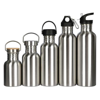 China 500/750/1000ml Bamboo Lid Flask Travel Leak Proof Stainless Steel PORTABLE Custom Water Sport Gym Bike Bottle Cold Cup for sale