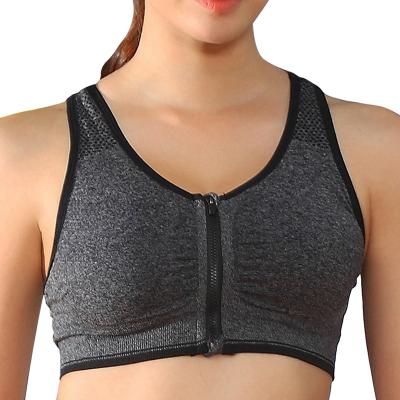 China 2021 Breathable Zipper Lift Up Sports Bras Invest Yoga Shockproof Breathable Fitness Gym Yoga BH Sport Running Tops Women for sale